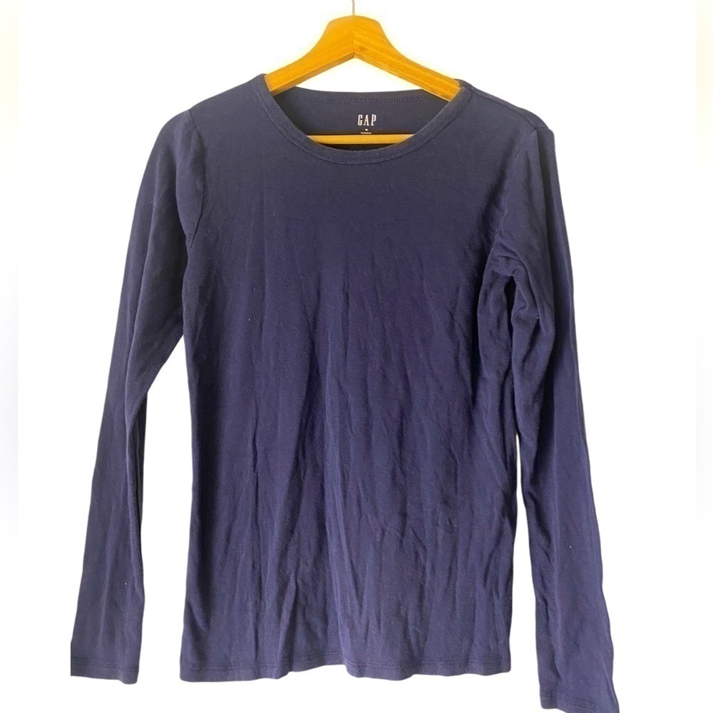 GAP FAVORITE LONG SLEEVE SHIRT NAVY BLUE SIZE MEDIUM